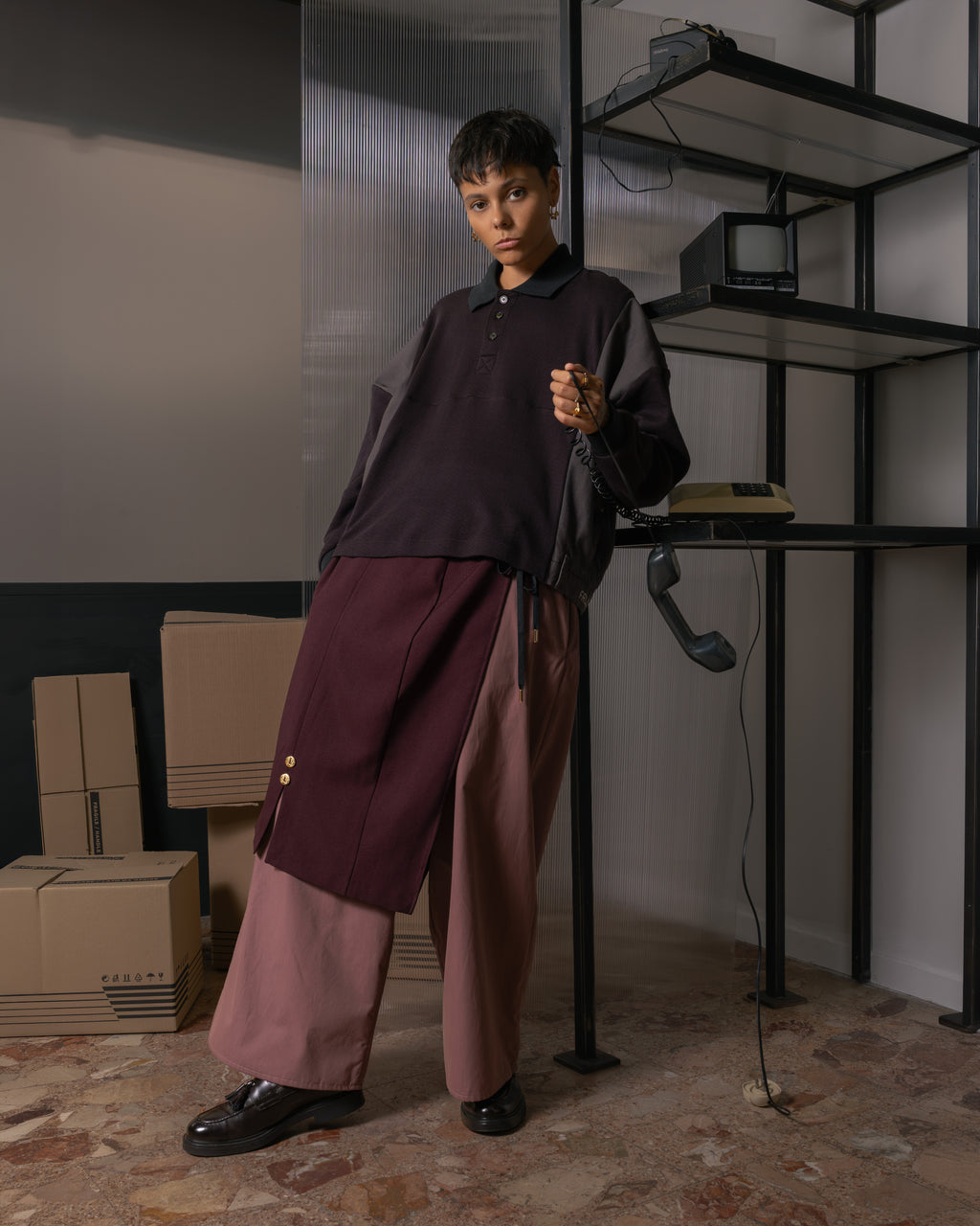 PANTALONI textum KILTED